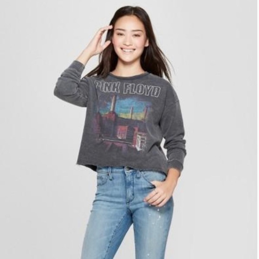 Pink Floyd Junkfood Cropped Graphic Sweater